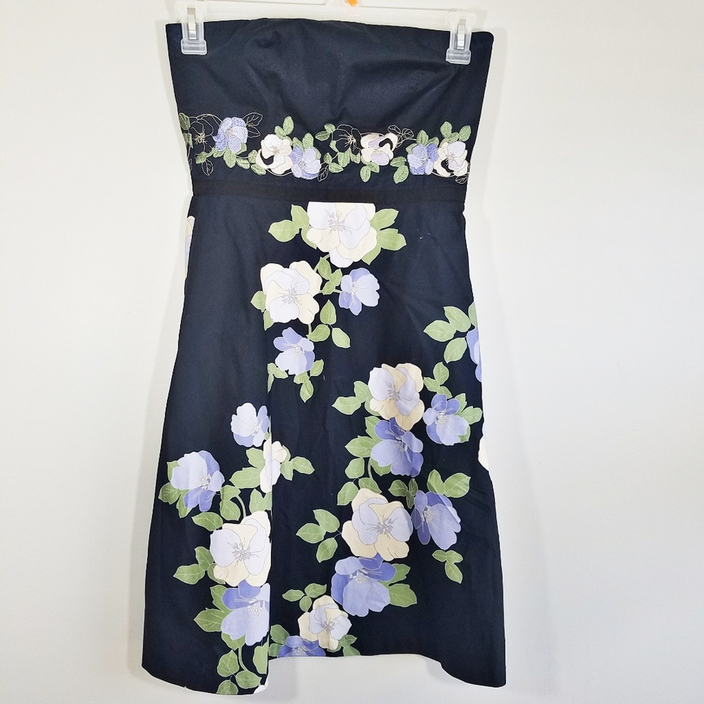 Loft embroidered strapless floral dress